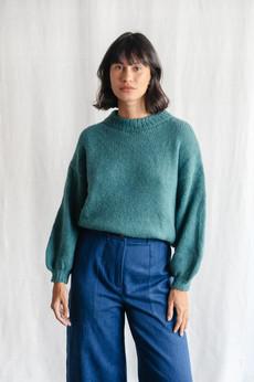 Baby Alpaca Knitted Sweater Lima Ocean via Jyoti - Fair Works