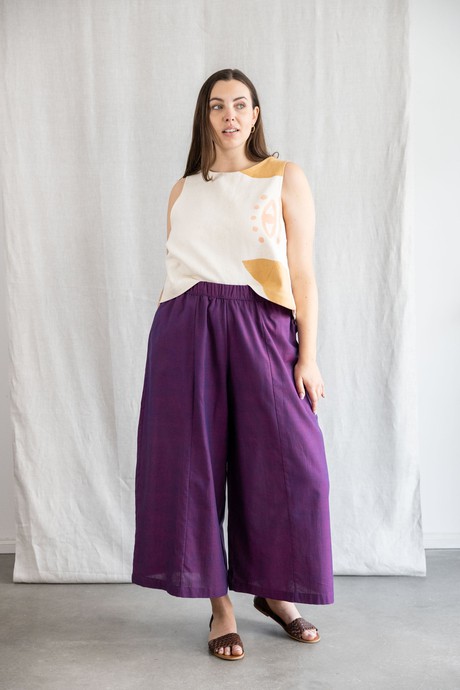 Organic Cotton Culotte Padma Blackberry from Jyoti - Fair Works