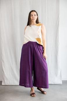 Organic Cotton Culotte Padma Blackberry via Jyoti - Fair Works