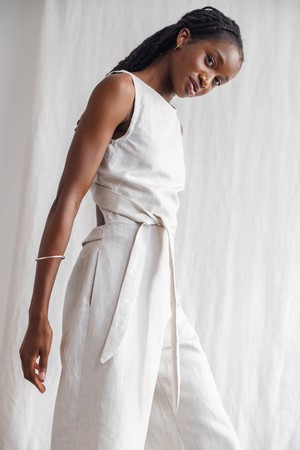 Hemp Jumpsuit Anusha Greige from Jyoti - Fair Works