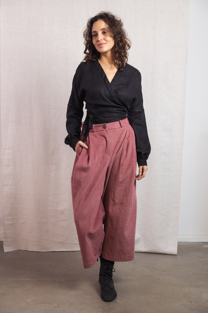 Organic Cotton Corduroy Culotte Awa Old Pink from Jyoti - Fair Works