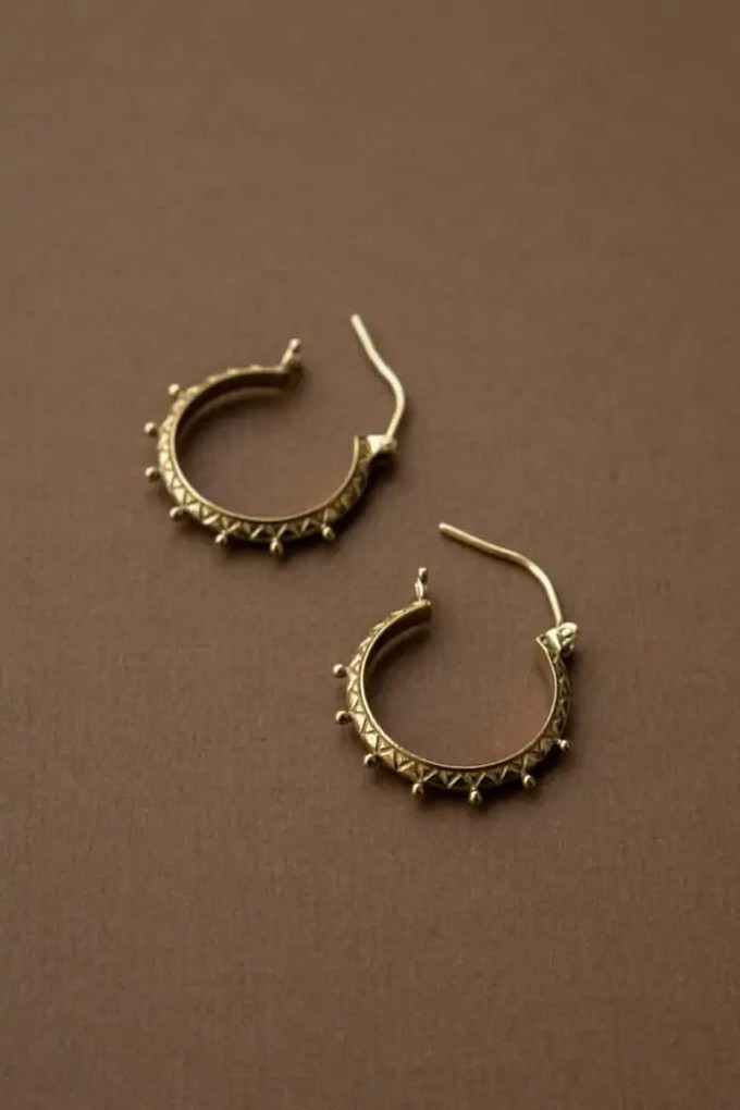 Hoop earrings Taaj brass from Jyoti - Fair Works