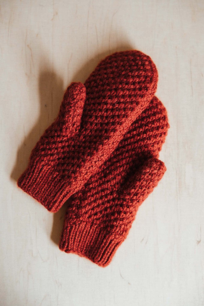 Baby Alpaca Mitten Gloves Cusco Red from Jyoti - Fair Works