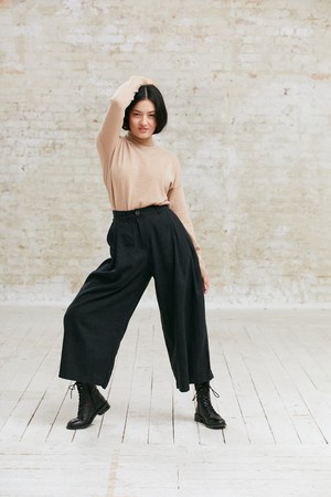 Hemp/Tencel Culotte Awa Black from Jyoti - Fair Works