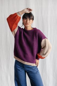 Baby Alpaca Knitted Sweater Lima Colorblock via Jyoti - Fair Works