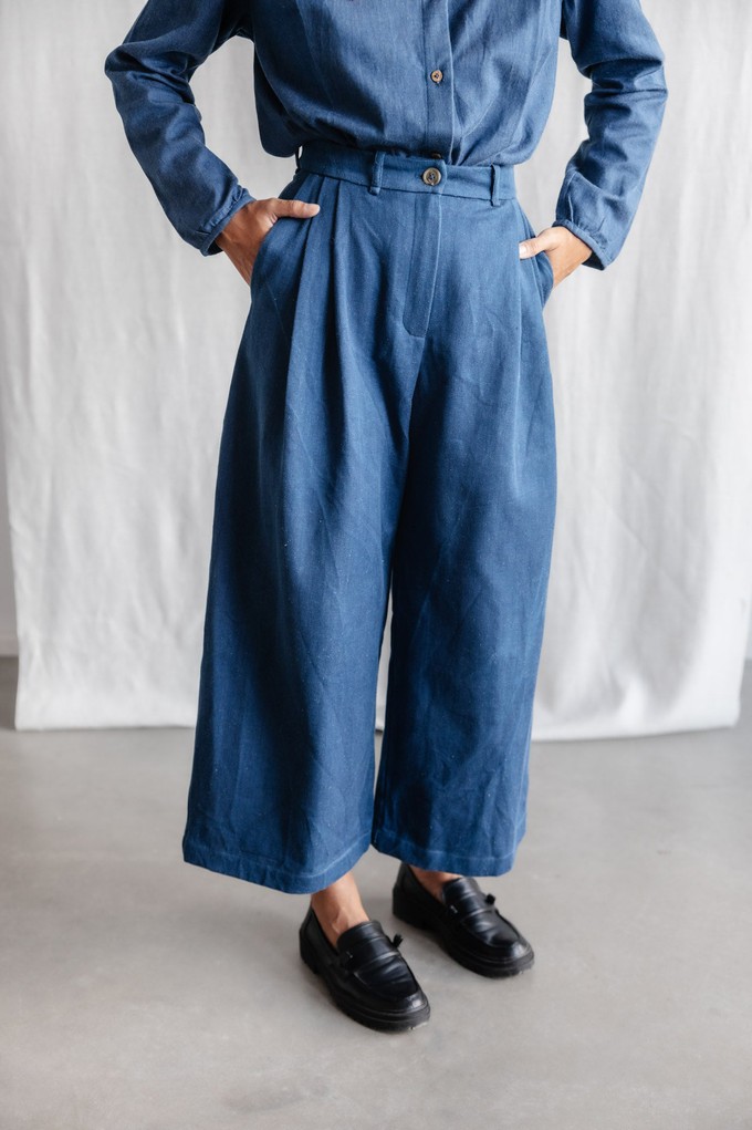 Organic cotton denim culottes Awa Denim from Jyoti - Fair Works