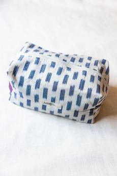 Cotton Toiletry Bag Phavvaara Ikat White via Jyoti - Fair Works