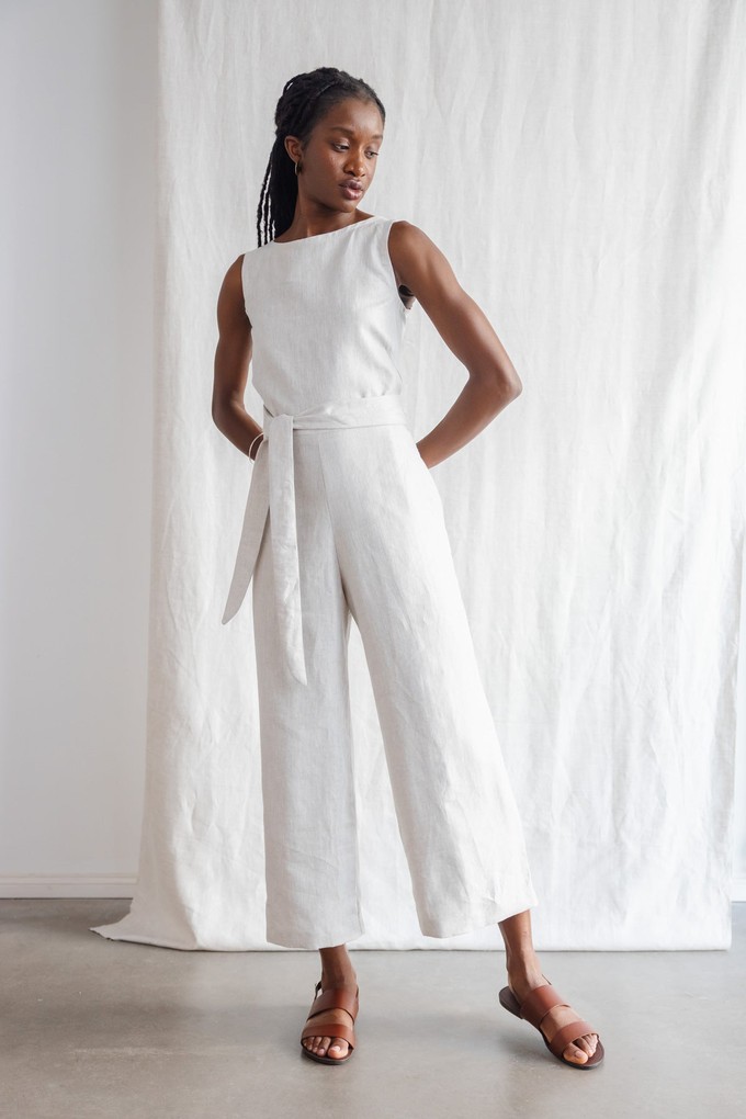 Hemp Jumpsuit Anusha Greige from Jyoti - Fair Works