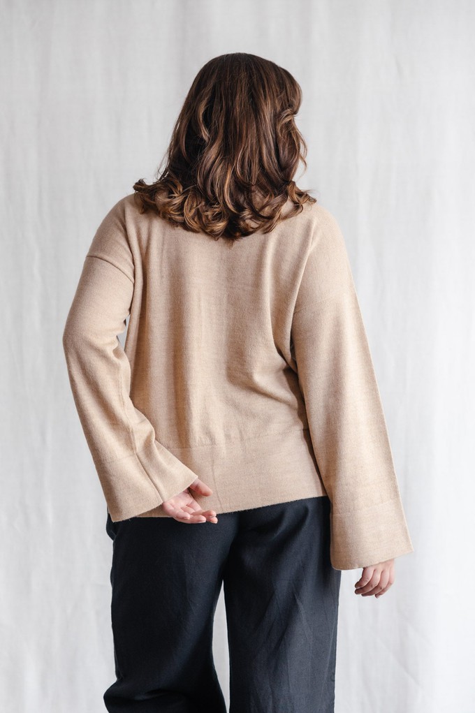 Baby Alpaca Turtleneck Knitted Sweater Atico Beige from Jyoti - Fair Works