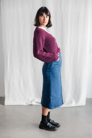 Organic cotton denim skirt Aleena Denim from Jyoti - Fair Works