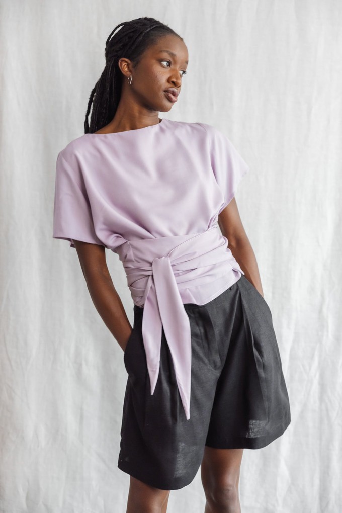 Ecovero wrap shirt amaranth lilac from Jyoti - Fair Works