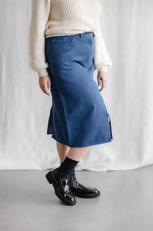 Organic cotton denim skirt Aleena Denim from Jyoti - Fair Works