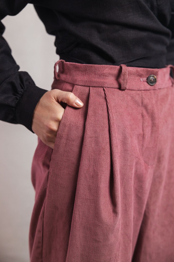 Organic Cotton Corduroy Culotte Awa Old Pink from Jyoti - Fair Works