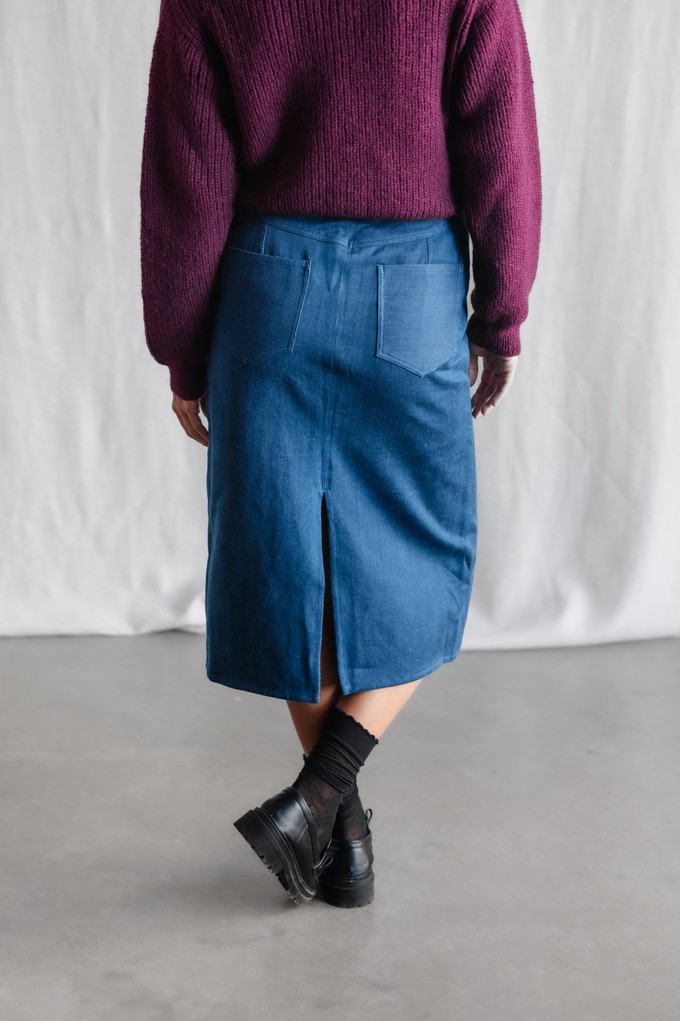 Organic cotton denim skirt Aleena Denim from Jyoti - Fair Works