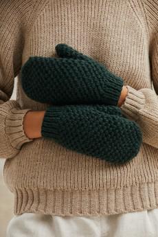 Baby Alpaca Mitten Gloves Cusco Forest Green via Jyoti - Fair Works