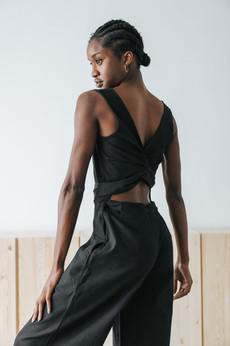 Hemp/Tencel Jumpsuit Anusha Black via Jyoti - Fair Works