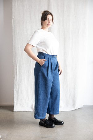 Organic cotton denim culottes Awa Denim from Jyoti - Fair Works