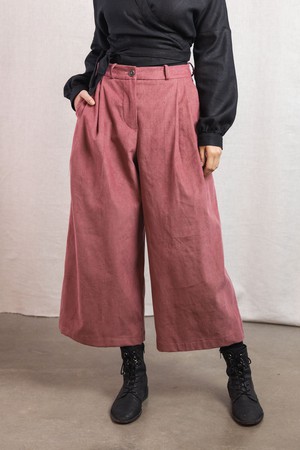 Organic Cotton Corduroy Culotte Awa Old Pink from Jyoti - Fair Works