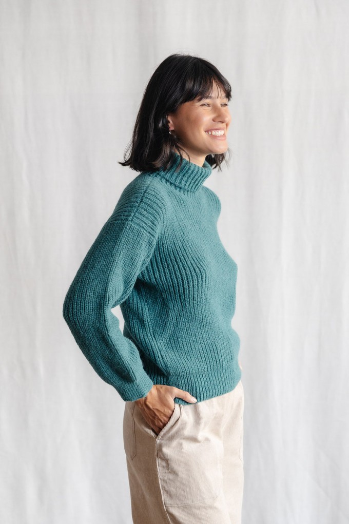 Baby Alpaca Turtleneck Knitted Sweater Suave Ocean from Jyoti - Fair Works