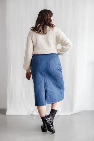 Organic cotton denim skirt Aleena Denim from Jyoti - Fair Works