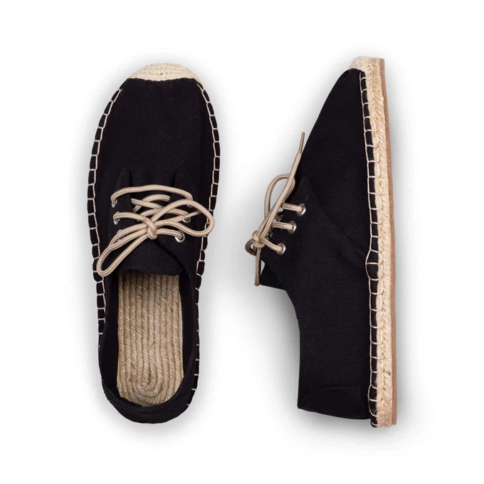 Jet Black Lace Up Espadrilles for Women from Kingdom of Wow!