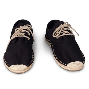 Jet Black Lace Up Espadrilles for Men from Kingdom of Wow!