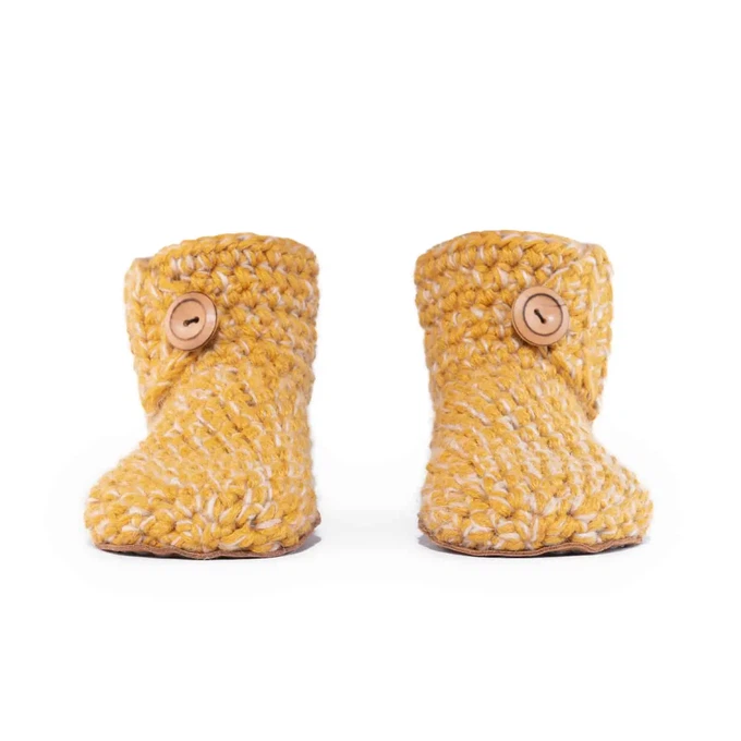 Butterscotch Wool Bamboo Bootie Slippers from Kingdom of Wow!