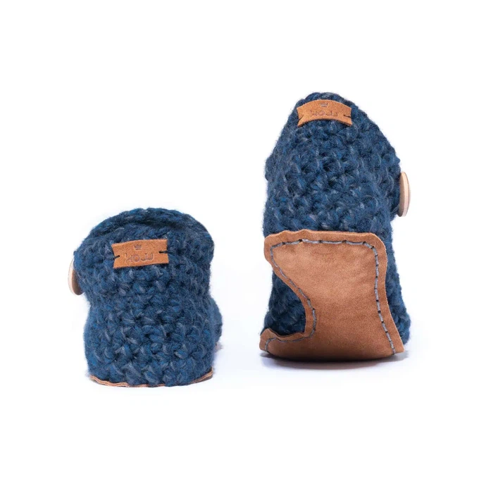 Midnight Blue Bamboo Wool Ankle Booties from Kingdom of Wow!