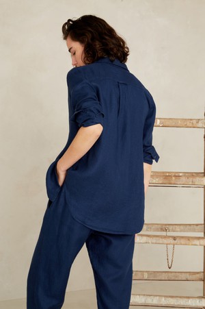 TAJA | WORKER BLUE LINEN from Kings of Indigo