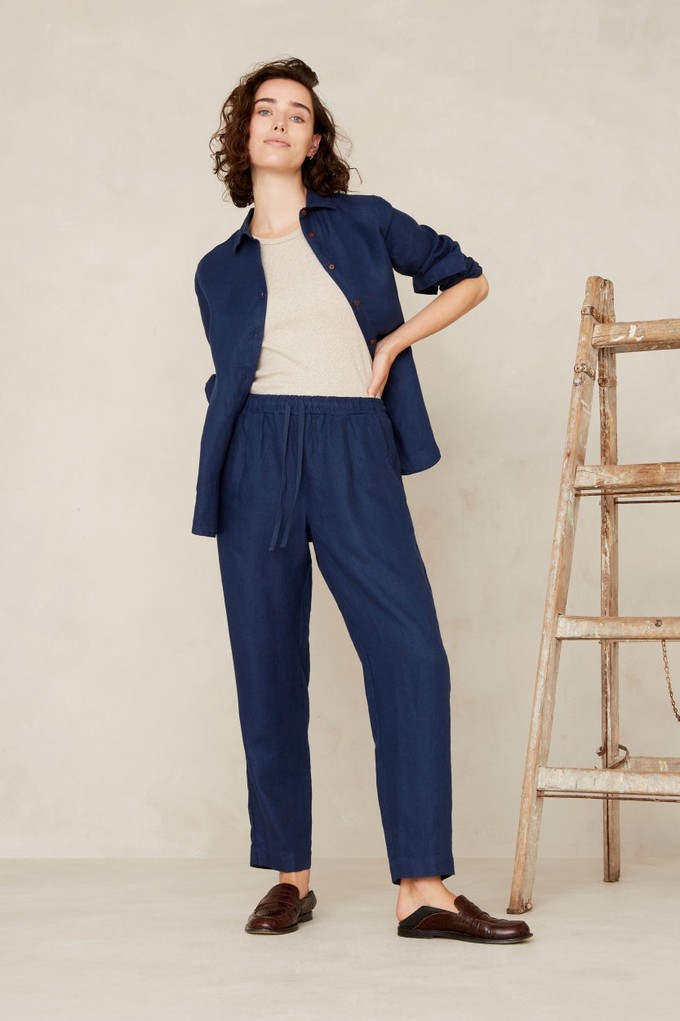 TAJA | WORKER BLUE LINEN from Kings of Indigo