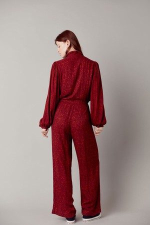 AVA - Rayon Jumpsuit Wine Red from KOMODO