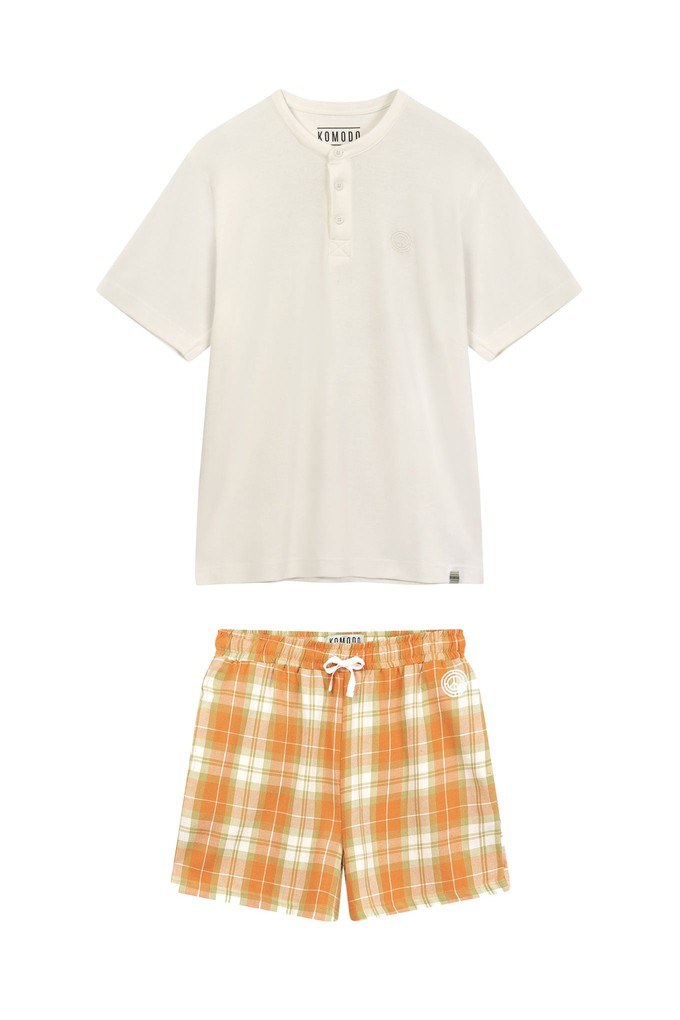 JIM JAM - Men's Organic Cotton Pyjama Shorts Set Orange from KOMODO