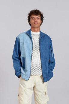 TOBIAS - Linen Jacket Blue Patchwork via KOMODO