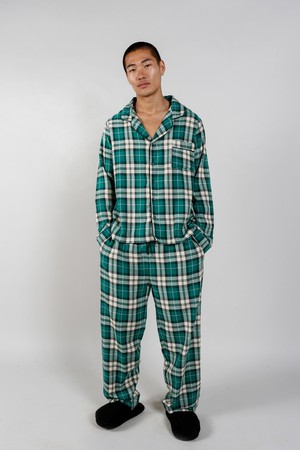 JIM JAM Mens GOTS Organic Cotton Pyjama Set - Green from KOMODO