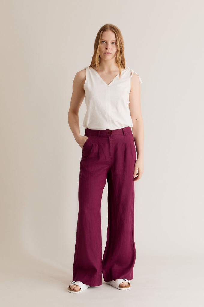 LION - Linen Trousers Berry from KOMODO