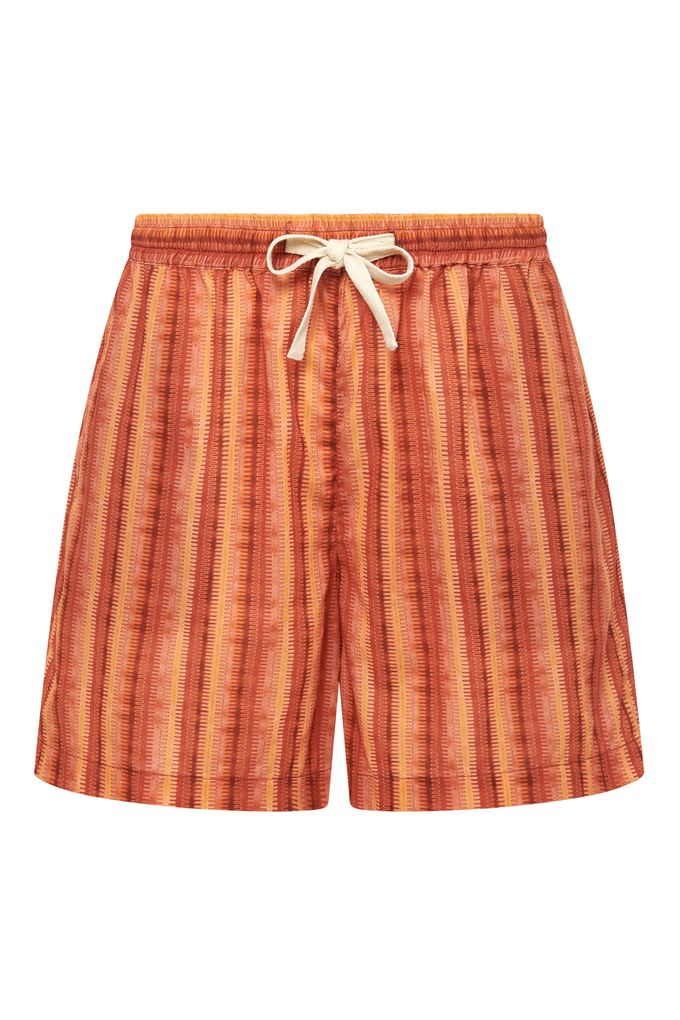 LEAH - Organic Cotton Weave Stripe Peach Shorts from KOMODO