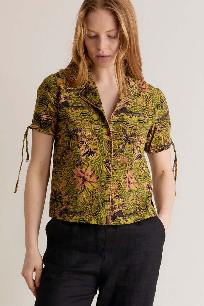 ZORI - Organic Cotton Blouse Tropical Print Green from KOMODO