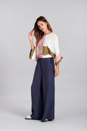 MARIE - Rayon Navy Trousers from KOMODO