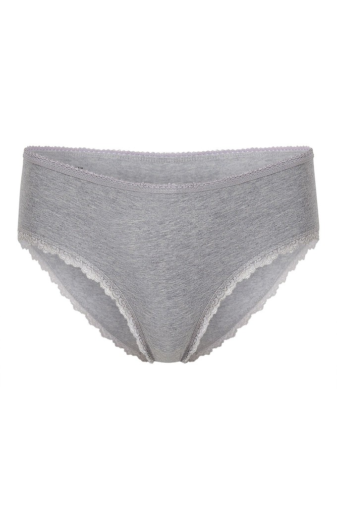 PALOMA Lace Briefs - GOTS Organic Cotton Grey from KOMODO