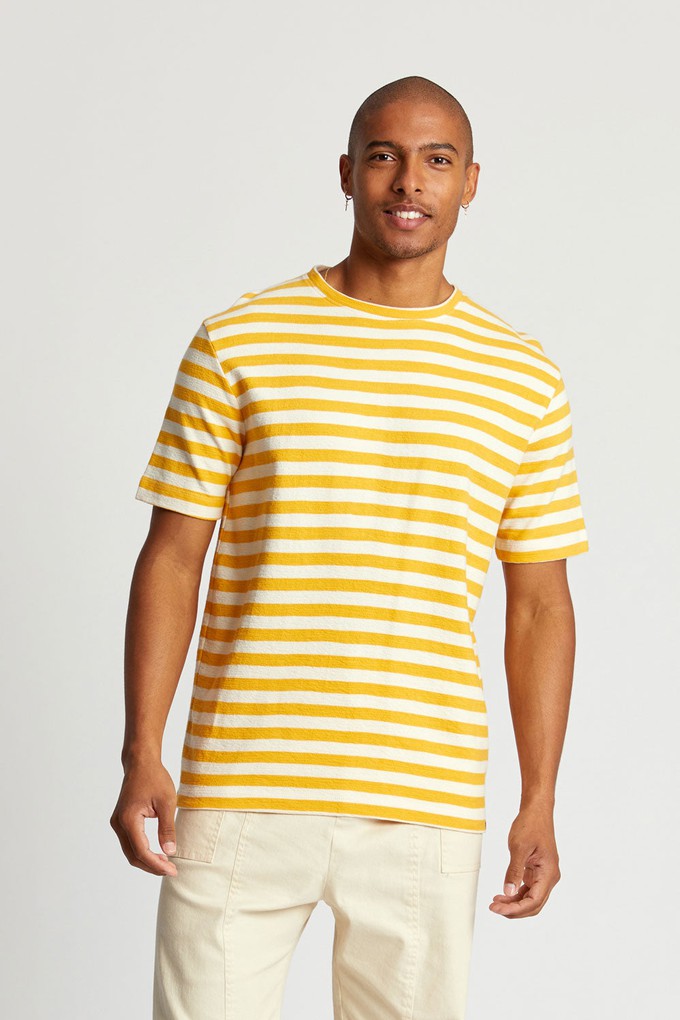 KIN Sweat Tee Mens GOTS Organic Cotton - Amber Stripe from KOMODO