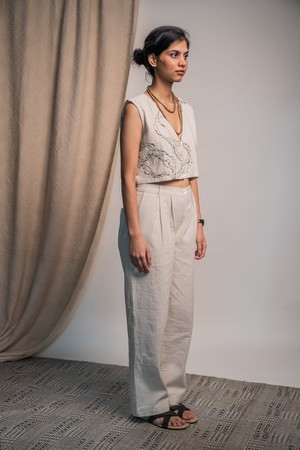 Rewind Cropped Blouse & Kora Straight Pants from Lafaani