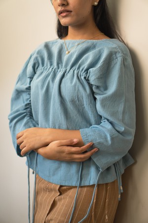 Materiality Reversible Ruched Blouse from Lafaani