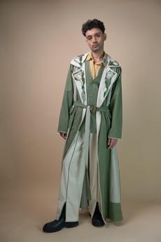 Meadows Unisex Colour Blocked Trench via Lafaani