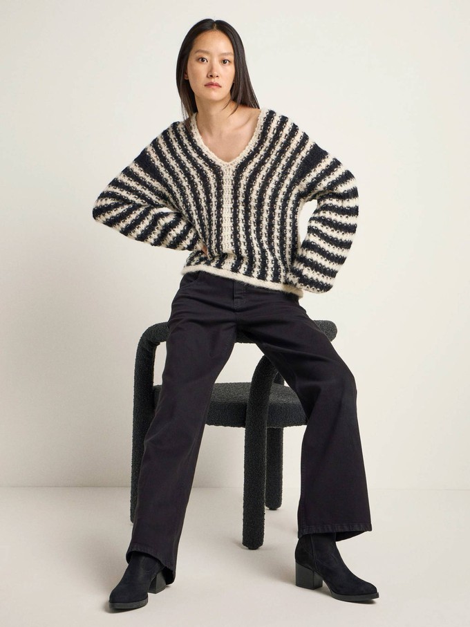 Striped v-neck jumper from LANIUS