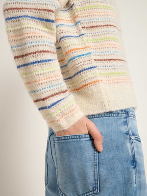 Striped V-neck sweater from LANIUS