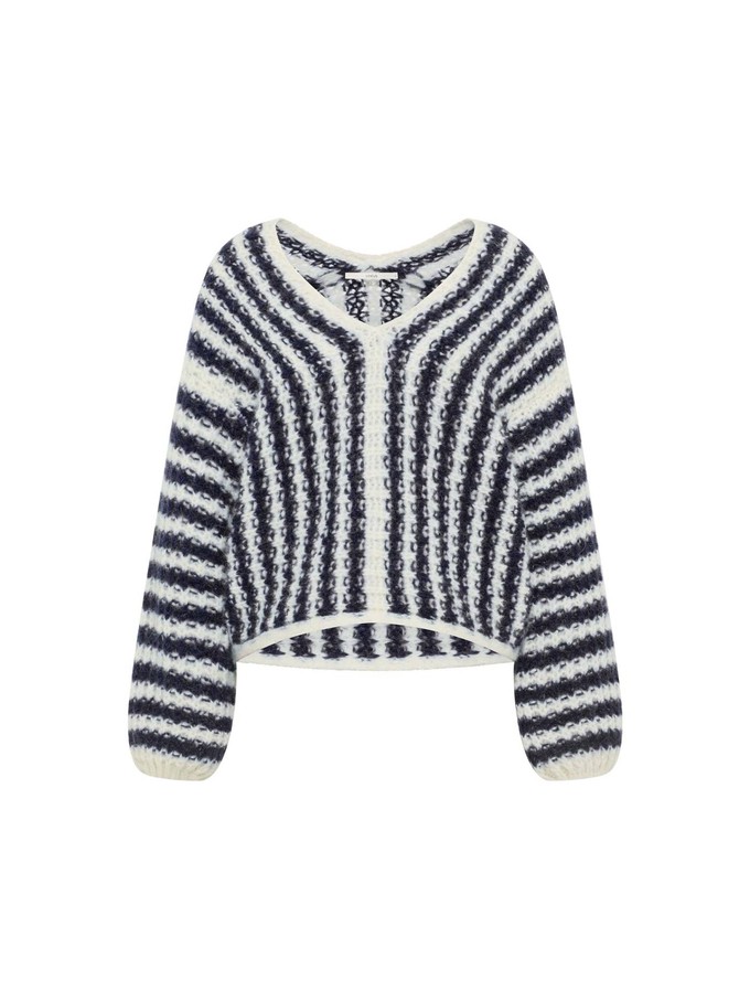 Striped v-neck jumper from LANIUS