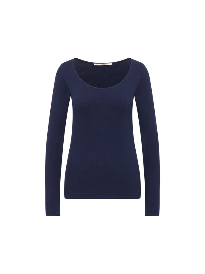 Long-sleeved shirt with deep neckline (GOTS) from LANIUS