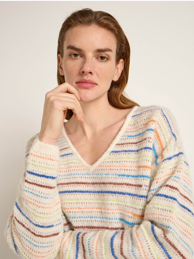 Striped V-neck sweater from LANIUS