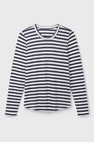 Long Sleeve Striped Linen T-shirt from Lavender Hill Clothing