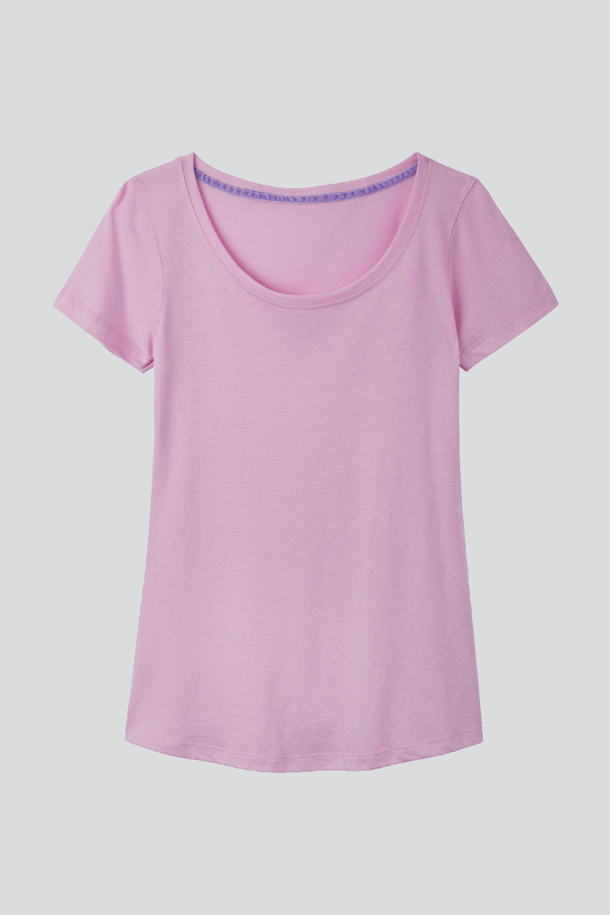 Scoop Neck Cotton Modal Blend T-shirt from Lavender Hill Clothing